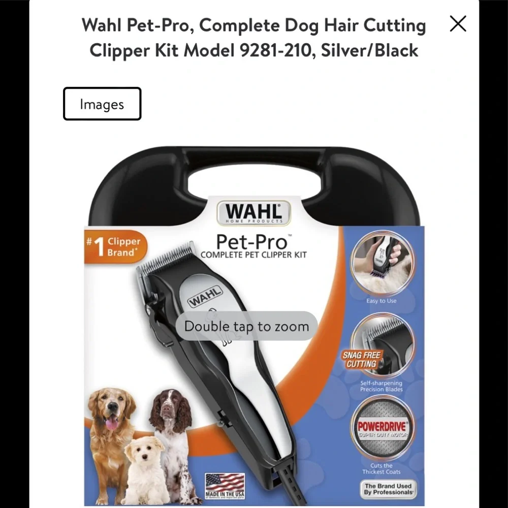 {Wahl} Pet-Pro, Complete Dog Hair Cutting Clipper Kit, Silver/Black